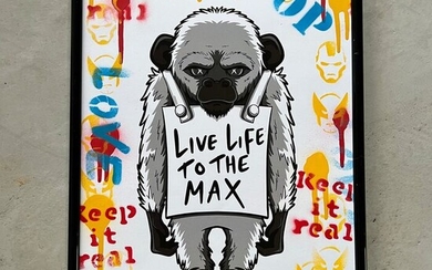 Koen Betjes (1992) & DutchieArts - Monkey Sign x PopArt x Live Life to the Max