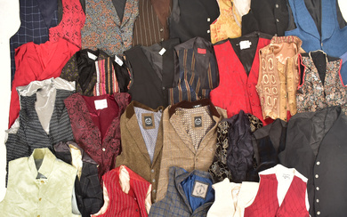 LARGE COLLECTION OF VINTAGE THEATRE & FANCY DRESS WAISTCOATS