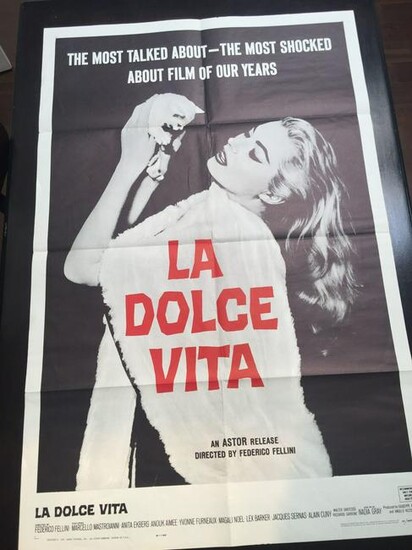 La Dolce Vita (1960) US One Sheet Movie Poster - Folded
