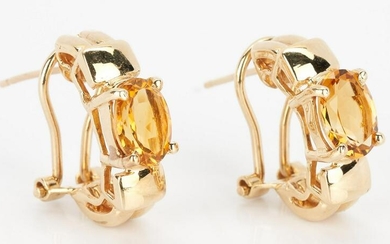 Ladies 14K Gold and Imperial Topaz Earrings