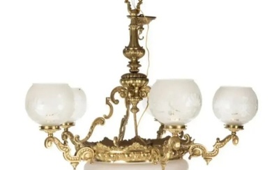 Large French Bronze Chandelier