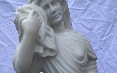 Large sculpture Julia Domna, Roman Empress - 102 cm - Carrara marble - Early 20th century