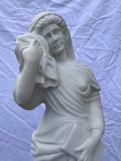 Large sculpture Julia Domna, Roman Empress - 102 cm - Carrara marble - Early 20th century