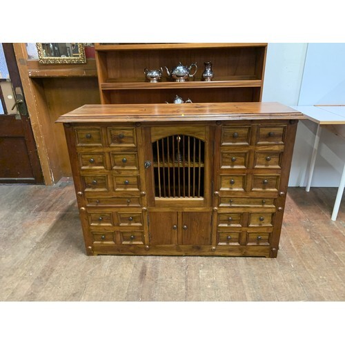 Large solid wood multi drawer cabinet. 121cm L x 88cm H x 42...