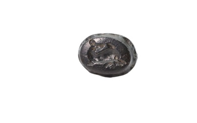 Late Roman Bronze Ring with Dolphin 4th, 6th Century AD
