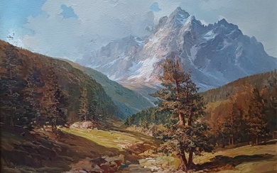 Leonardo Roda (1868 - 1933) - Paeseggio montano