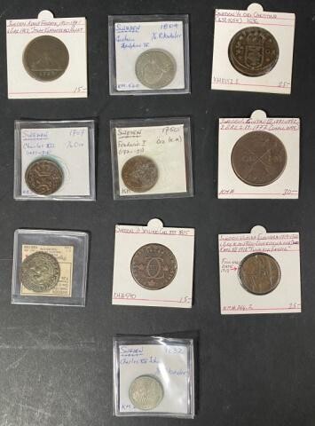 Lot of 10 Swedish Coins