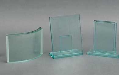 Lotto di sei oggetti in vetro di design, di cui due Fontana Arte