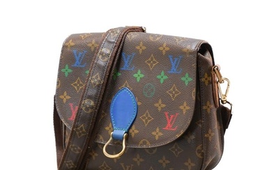 Louis Vuitton Color Painted Logo Monogram Crossbody Saddle Bag