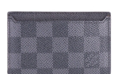 Louis Vuitton Porte Cartes in Damier Graphite Canvas and Taïga Leather