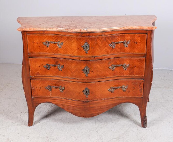 Louis XV style marble top commode, 19/20th century.