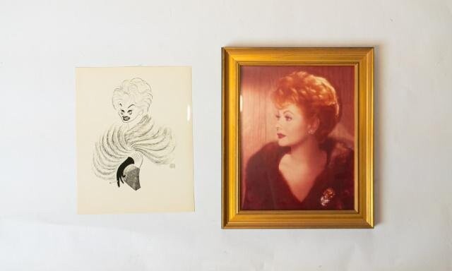 Lucille Ball Head Shot and Hirschfeld Caricature