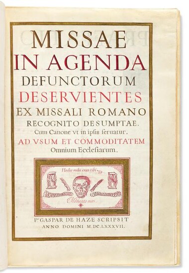 Manuscript on Parchment, Requiem Mass. Missae in Agenda