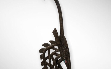 Mask - Brass, Wood - Chi Wara - Bamabara - Mali - 104 cm