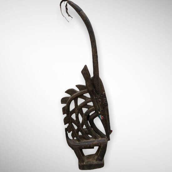 Mask - Brass, Wood - Chi Wara - Bamabara - Mali - 104 cm
