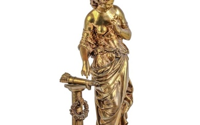 Mathurin Moreau 1822-1912 Bronze Woman Sculpture
