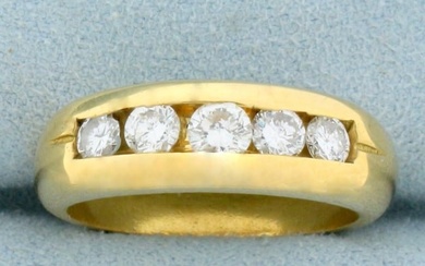 Mens 1ct TW Diamond Anniversary or Wedding Ring in 18K Yellow Gold