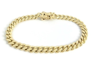 Men's Curb Cuban Chain Bracelet 14K Yellow Gold, 8.25 Inches, 33.52 Grams