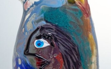 Michele Onesto - V. A. Oball - Murano - Vase "Paletta Pittorica" - Homage to Picasso - 43 cm - Glass