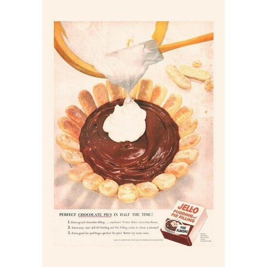 Mid Century Jell-O Chocolate Pudding Advertisement