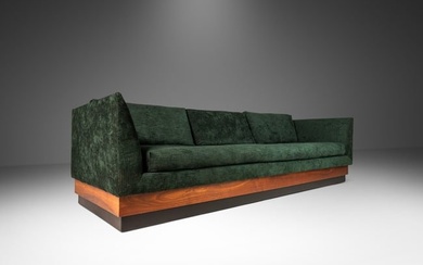 Mid-Century Modern Brutalist Platform Sofa in Walnut by Adrian Pearsall for Craft Associates USA