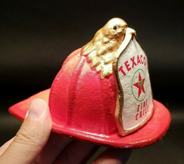 Miniature Cast Iron Texaco Fire Chief Helmet