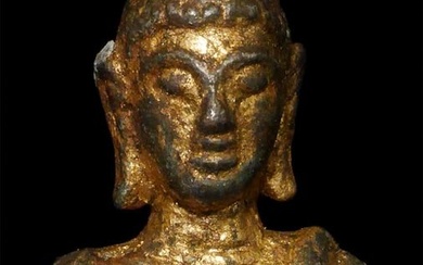 Miniature Thai bronze Buddha.