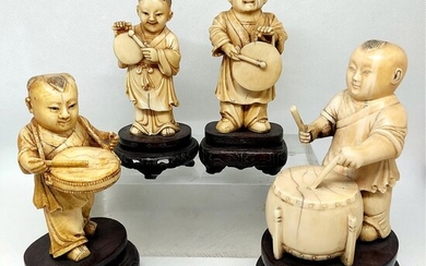 Museum Collection of Children Musicians (4) - Ivory - China - Late 19th century