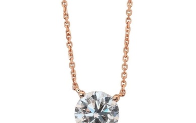 Necklace - 18 kt. Rose gold - 1.04 tw. Diamond (Natural)
