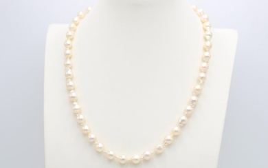 Necklace - 18 kt. Yellow gold Pearl