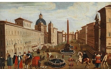 Niederländischer Maler des 17. Jahrhunderts, BLICK AUF DIE PIAZZA NAVONA IN ROM