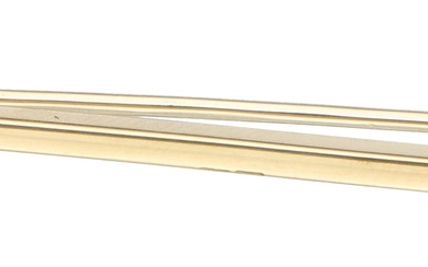 No Reserve - 14K Yellow Gold bar brooch set with approx. 0.29 ct. diamond and...