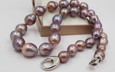 No Reserve Price - 10x12mm Beautiful Colour Edison Freshwater pearls - Necklace