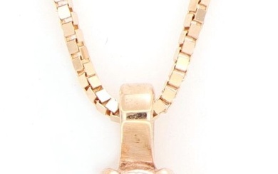 No Reserve Price - 18 kt. Pink gold - Necklace with pendant - 0.08 ct Diamond