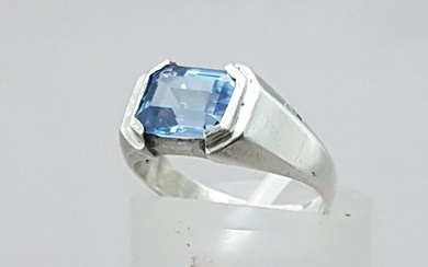 No Reserve Price - Art Deco Blauwe Spinel(Getest) - Ring Silver