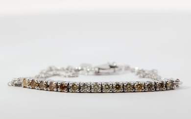 No Reserve Price - Bracelet White gold Diamond (Natural)