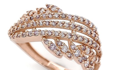 No reserve price - 0.60 Carat Pink Diamond Ring - Ring - 14kt gold - Rose gold