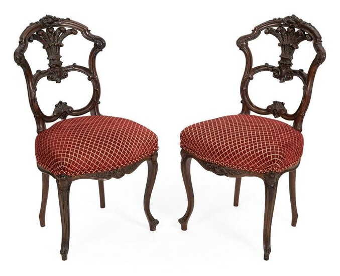 PAIR OF ENGLISH VICTORIAN SIDE CHAIRS Mid-19th Century