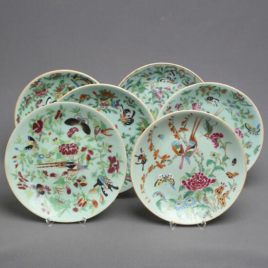 PLATES, 6 pcs, porcelain, China, around 1900.