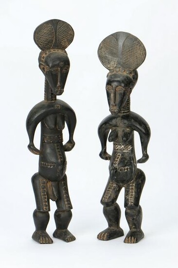 Pair of African Kulongo Figures, Ivory Coast