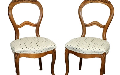 Pair of American balloon back side chairs
