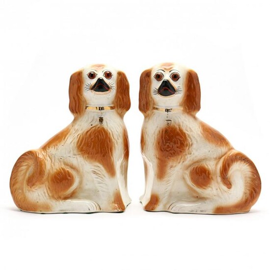Pair of Facing Staffordshire Spaniels