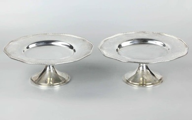 Pair of Georgian Sterling Silver Cake Plates, England, marked "J.E.Caldwell"