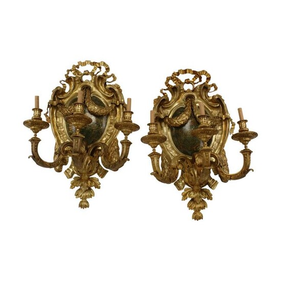 Pair of Regence Style Dore Bronze and Chinoiserie