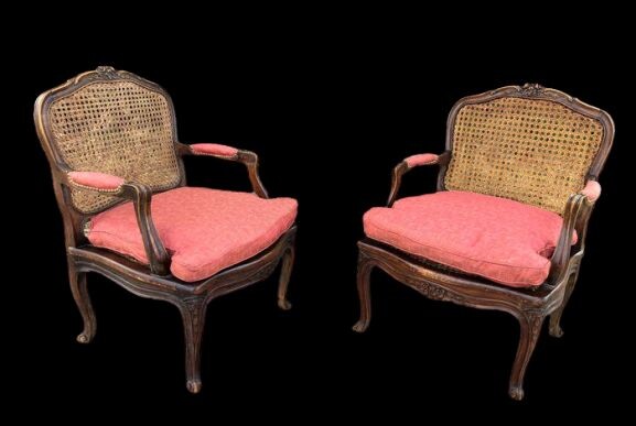 Pair of armchairs (2) - Louis XV - Wood - Late 19th century