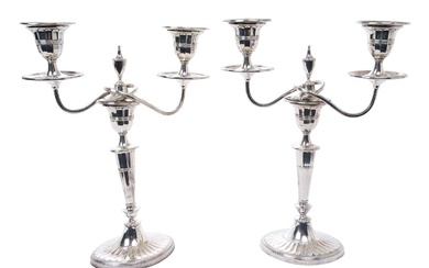 Pair of early 20th century silver plated candelabra