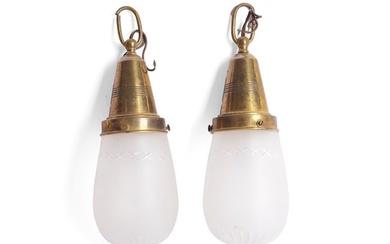 Pair of hanging lamps, Art Nouveau, around 1910