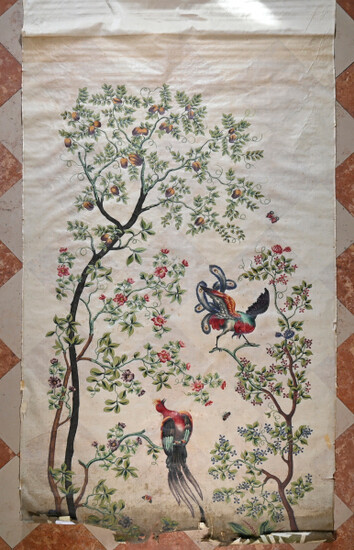 Pair of painted blinds, decoration inspired by China, circa 1830-1850