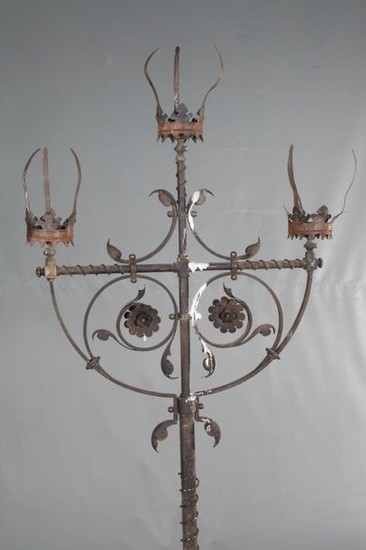 Pair of standing candelabra wrought iron