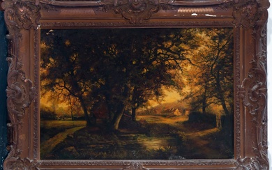 Paysage, 19e siècle École européenne Signé. Huile sur toile, dimensions du cadre : 132 x...